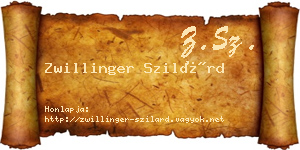 Zwillinger Szilárd névjegykártya